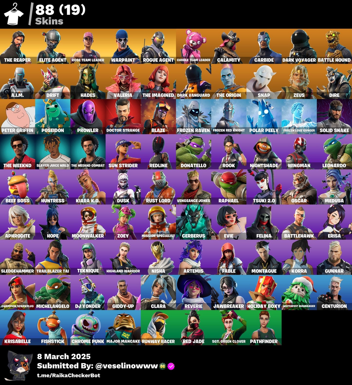 Account 88 skins | OG STW | The Reaper | Take The L | Rogue Agent