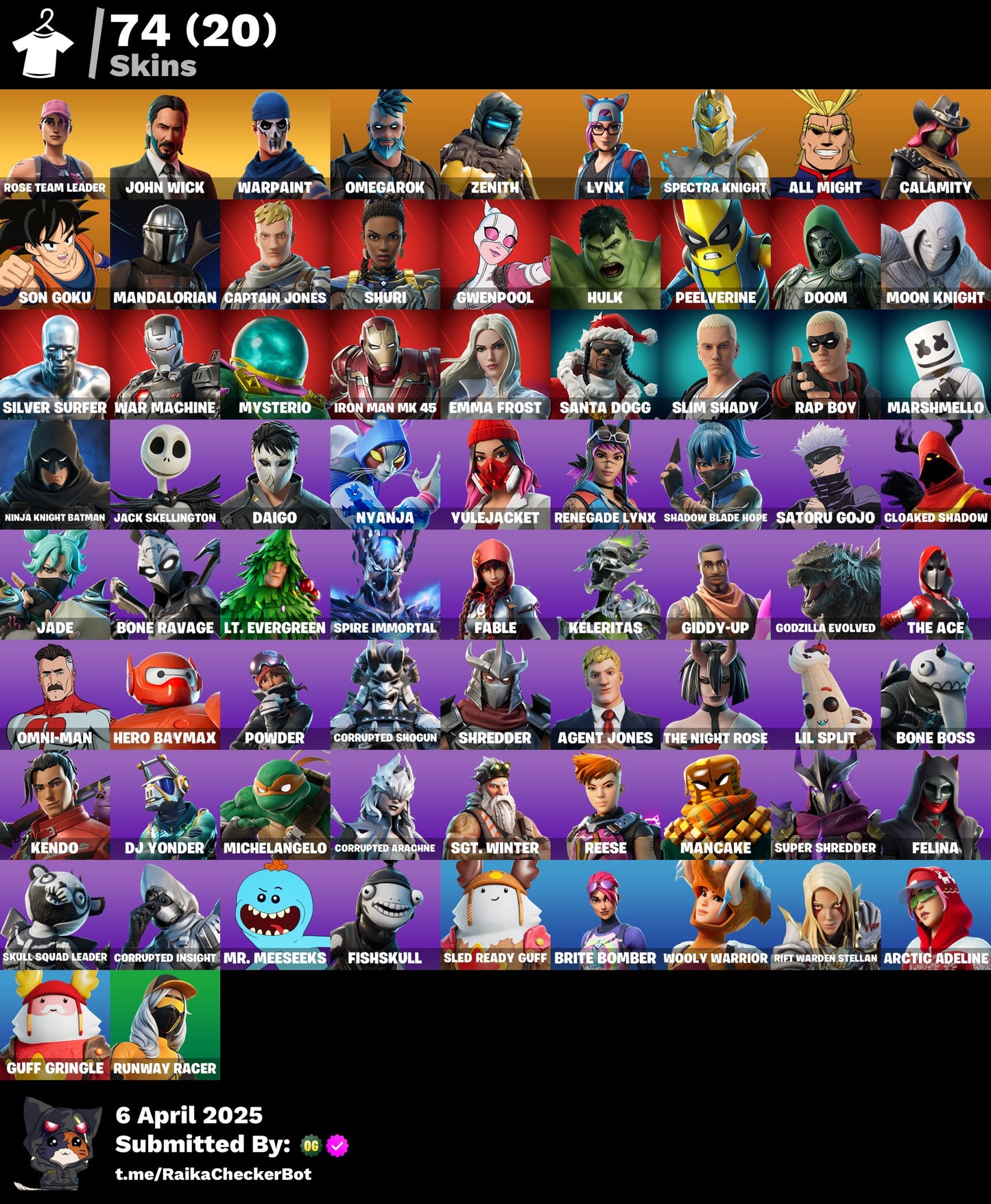 Account PC/PSN/XBOX 74 skins | OG STW | John Wick