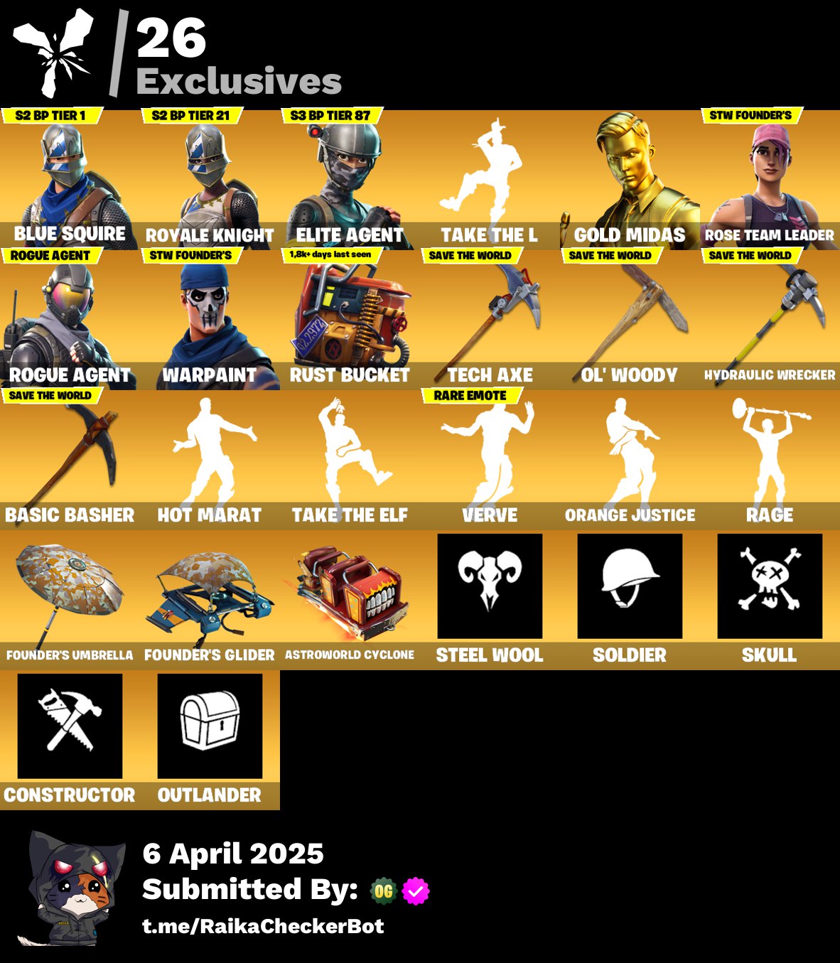 Account PC/PSN/XBOX 84 skins | OG STW | Blue Squire | Royale Knight | Take The L
