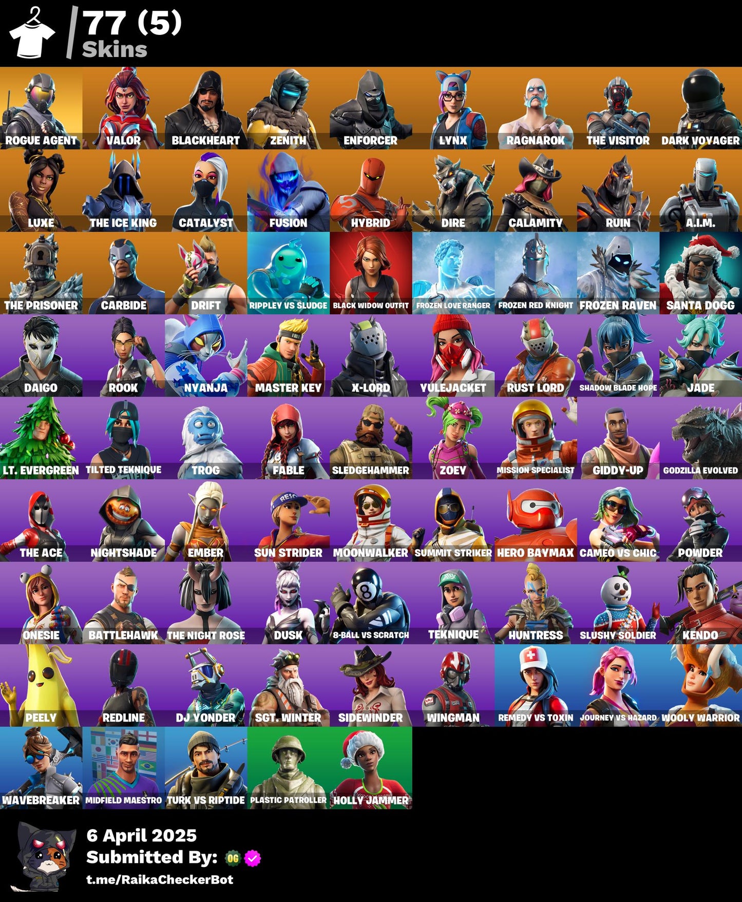 Account PC/PSN/XBOX 77 skins | Take The L | Rogue Agent
