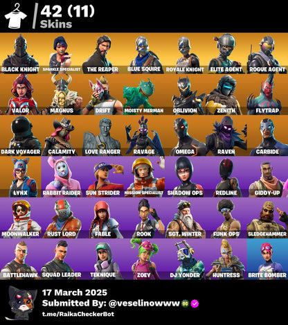 Account [PC/PSN/XBOX] 42 skins | Black Knight | The Reaper | Take The L
