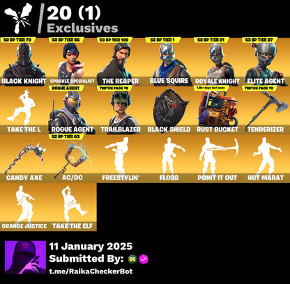 Account [PC/PSN/XBX] 56 skins | Black Knight |  The Reaper | Take The L