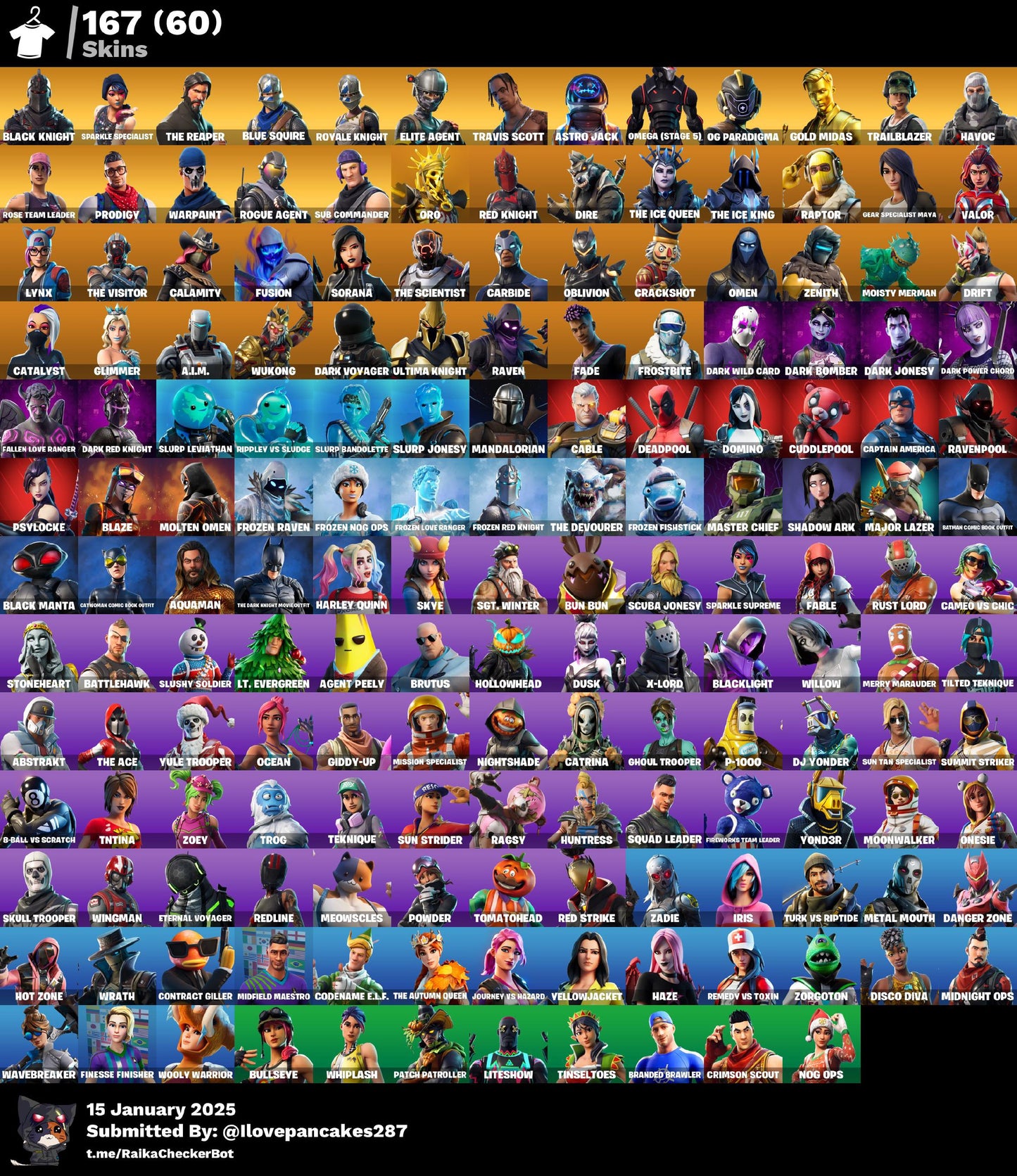 Account [PC/PSN/XBOX] 167 skins | OG STW | Black Knight | Sparkle Specialist | The Reaper | Minty Axe | Travis Scott | Astro Jack | 2190 VB