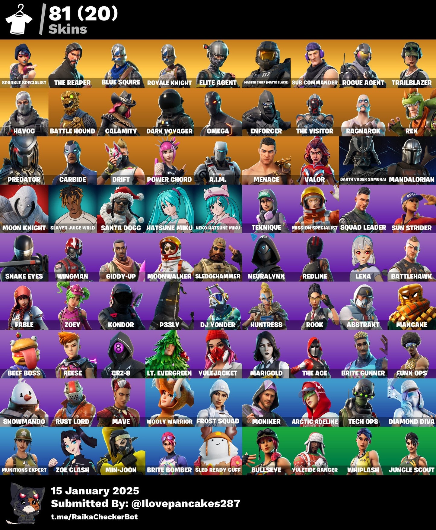 Account [PC/PSN/XBOX] 81 skins | Sparkle Specialist | The Reaper | Mako | Take The L | 120 VB