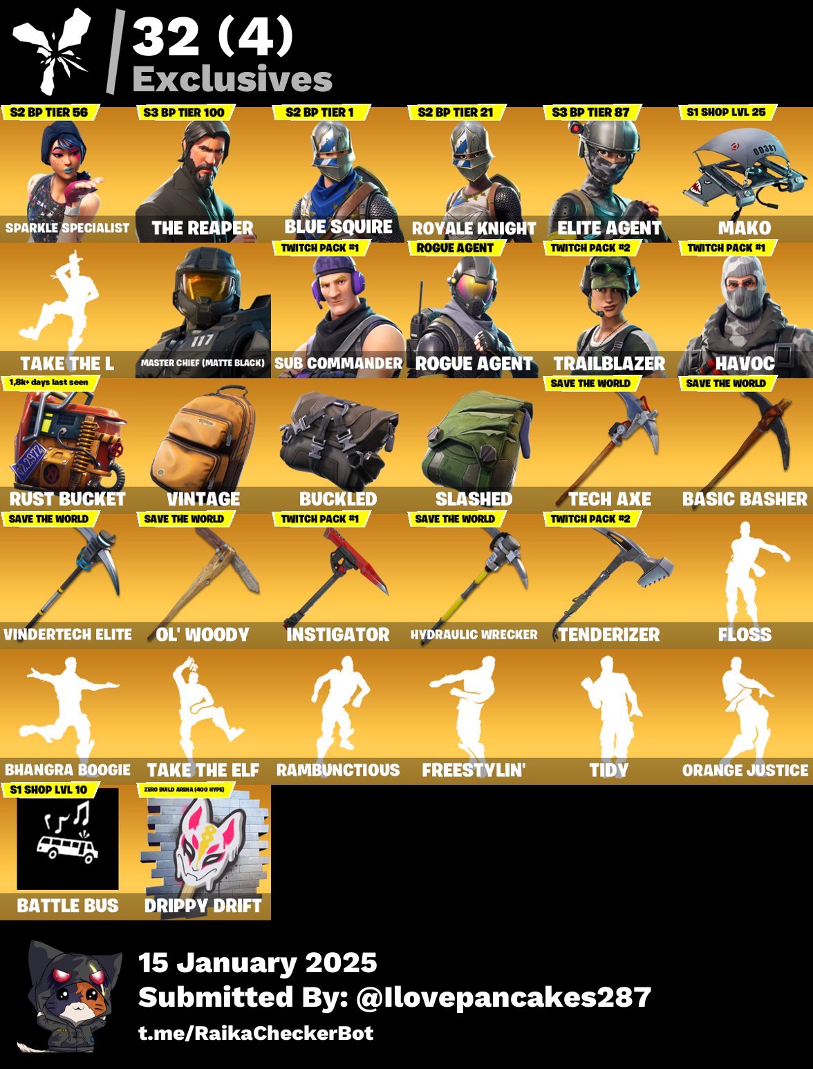 Account [PC/PSN/XBOX] 81 skins | Sparkle Specialist | The Reaper | Mako | Take The L | 120 VB