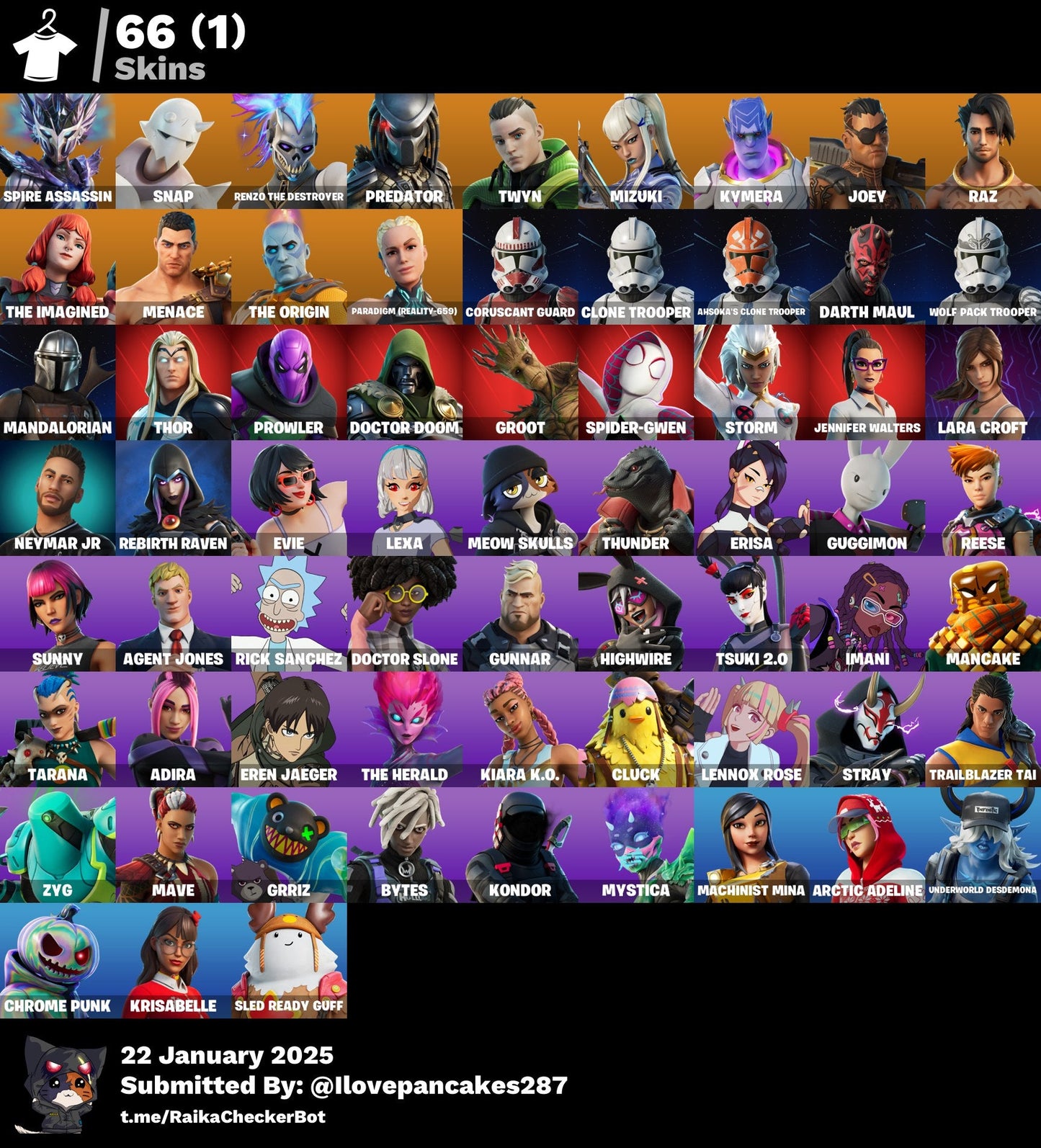 Account [PC/PSN/XBOX] 66 skins | Spire Assassin | Snap | 830 VB