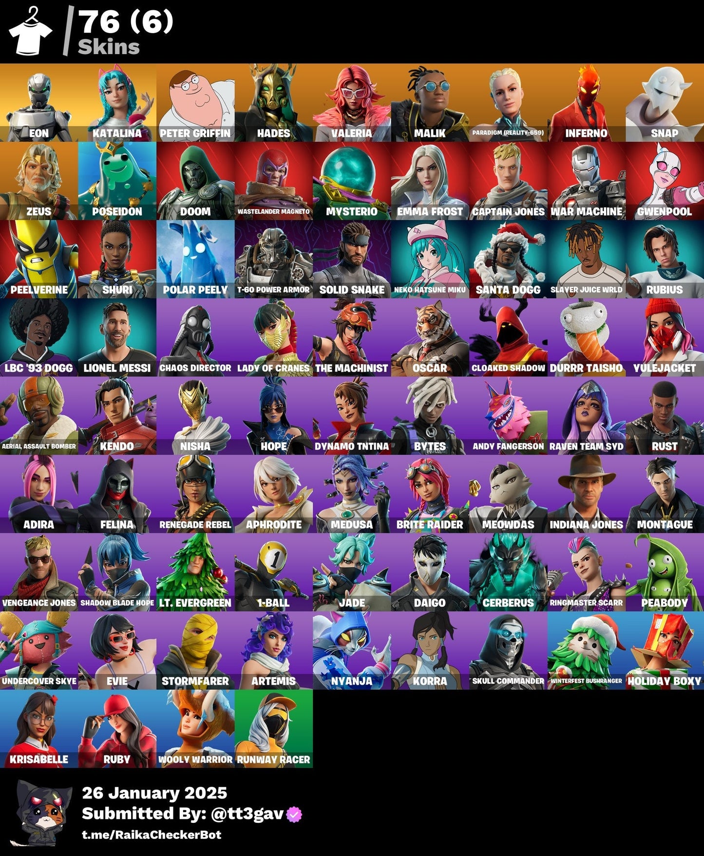 Account [PC/PSN/XBX] 76 skins | Eon | 2500 VB