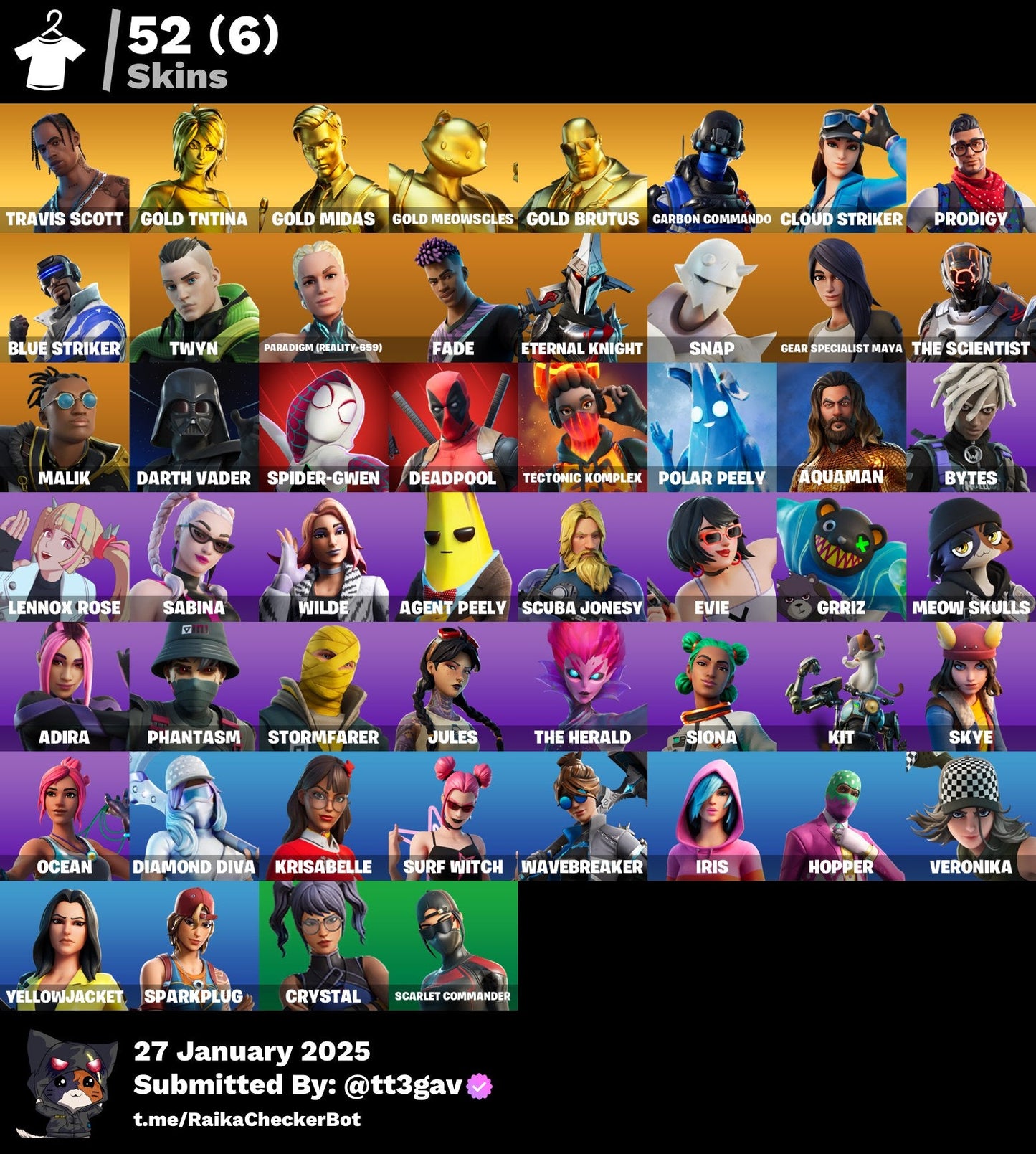 Account [PC/PSN/XBX] 52 skins | Travis Scott