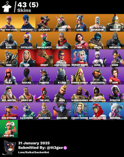 Account [PC/PSN/XBX] 43 skins | OG STW | Calamity | Drift | Lynx | Ragnarok 150 VB