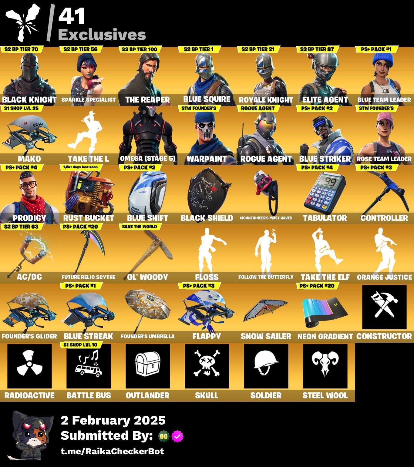 Account [PC/PSN/XBX] 74 skins | OG STW | Black Knight | The Reaper | Take The L