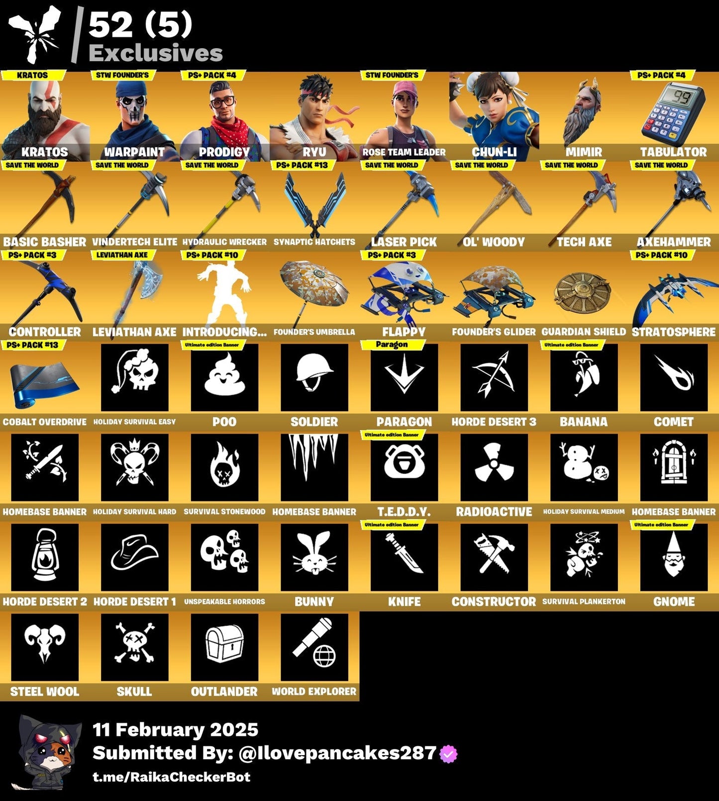 Account [PC/PSN/XBOX] 18 skins | MAX OG STW (FP5)| Kratos | 2145 VB