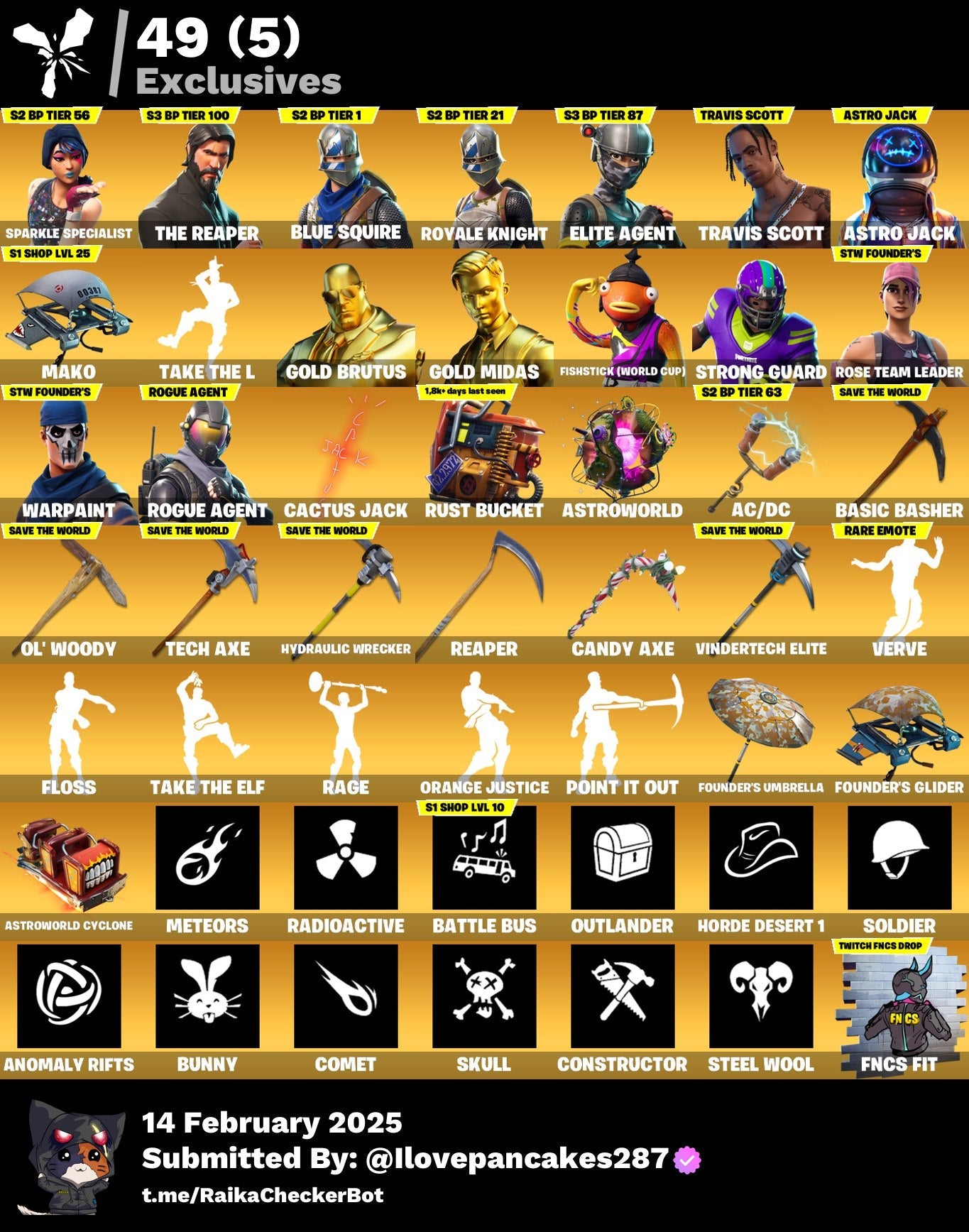 Account [PC/PSN/XBOX] 131 skins | OG STW | Sparkle Specialist | The Reaper | Travis Scott | Astro Jack | 2055 VB