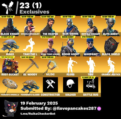 Account [PC/PSN/XBOX] 66 skins | OG STW | Black Knight  | The Reaper | Take The L | Floss