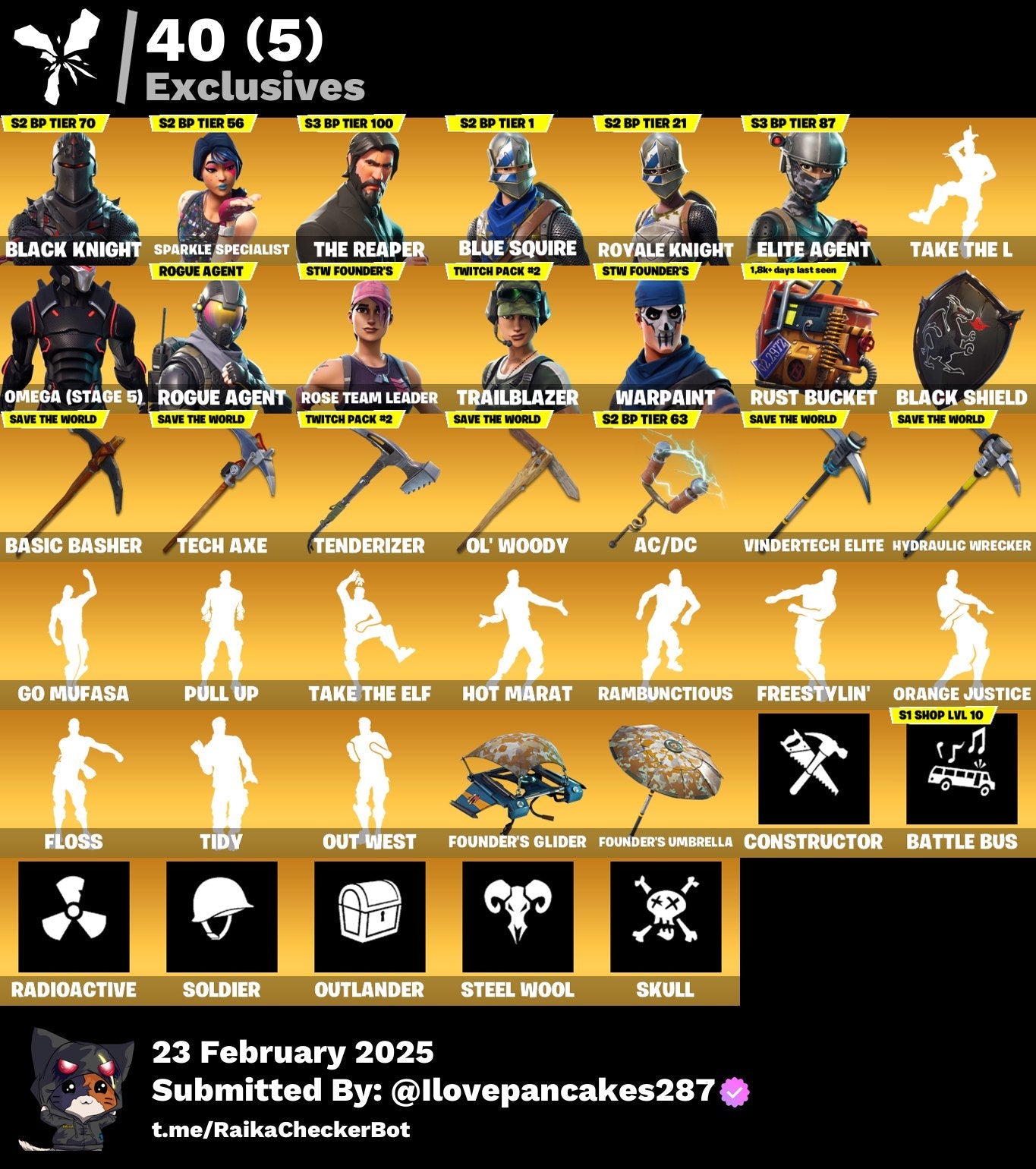 Account [PC/PSN/XBOX] (Дож. Гар.) 102 skins | OG STW (fp3)| Black Knight | The Reaper |  Omega (stage 5) | 50 VB