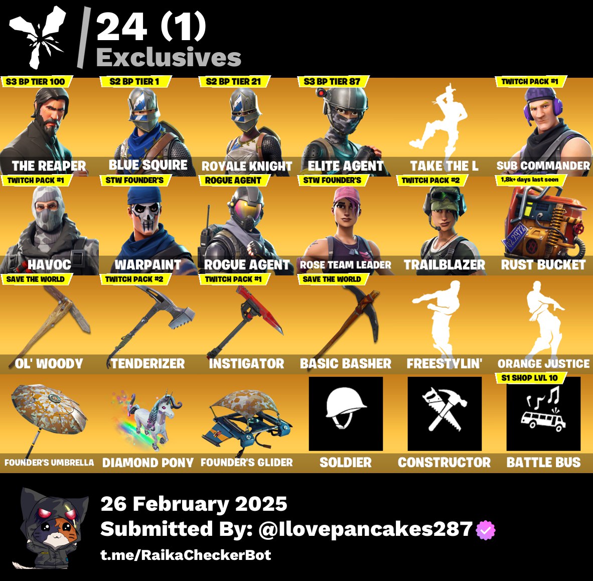 Account [PC/PSN/XBOX] 69 skins | OG STW | Black Knight | The Reaper |  1550 VB