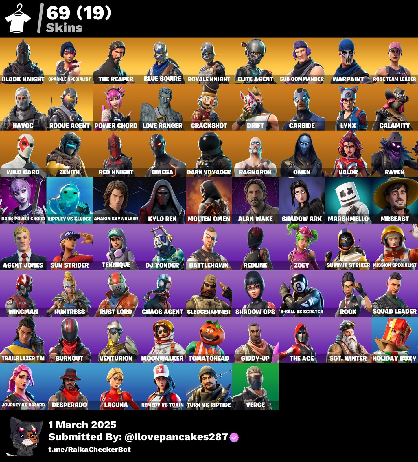 Account [PC/PSN/XBOX] 69 skins | OG STW | Black Knight | The Reaper |  1550 VB
