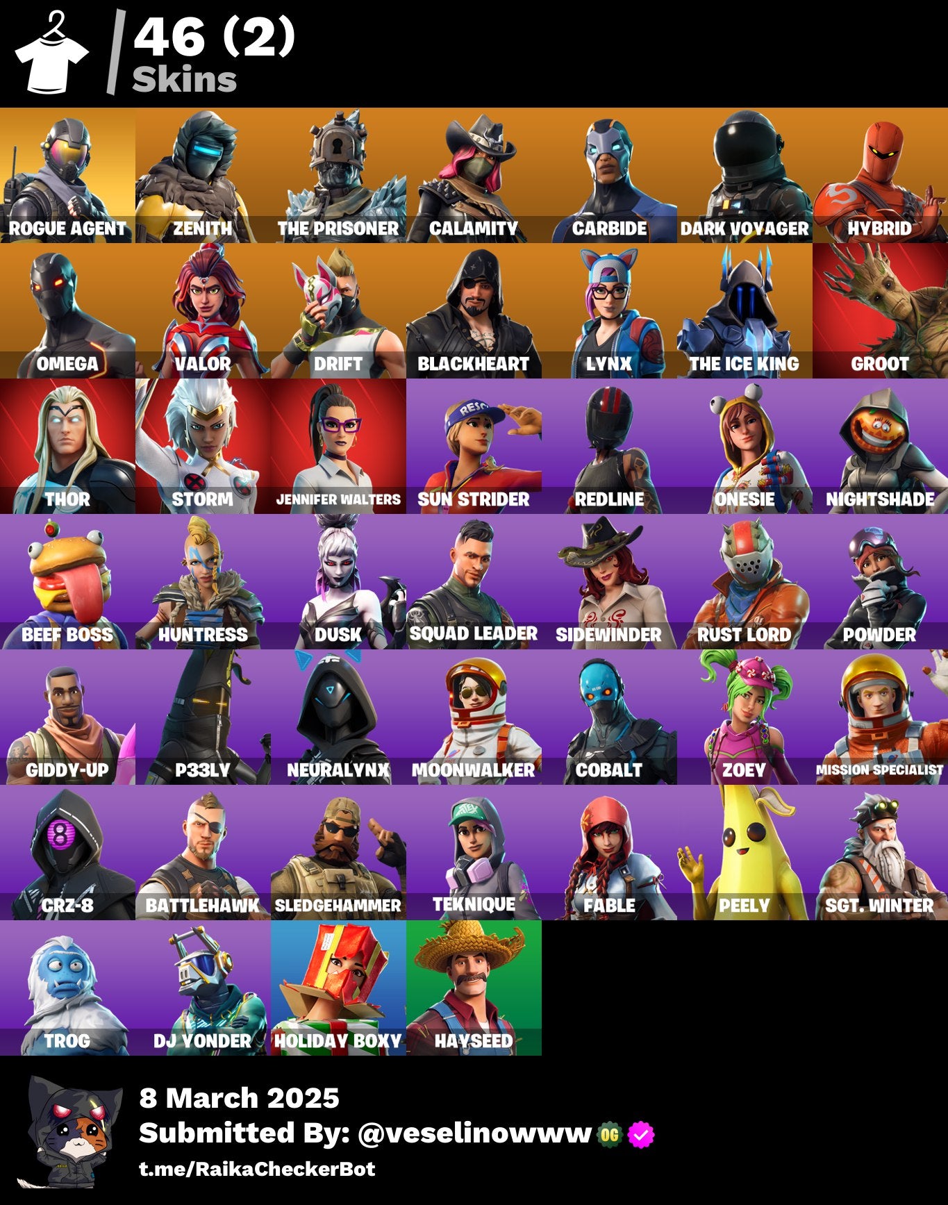 Account 46 skins | Take The L | Rogue Agent | Omega