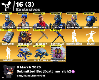 Account [PC/PSN/XBX] 129 skins | Blue Squire | Blue Team Leader | Rogue Agent | Menace