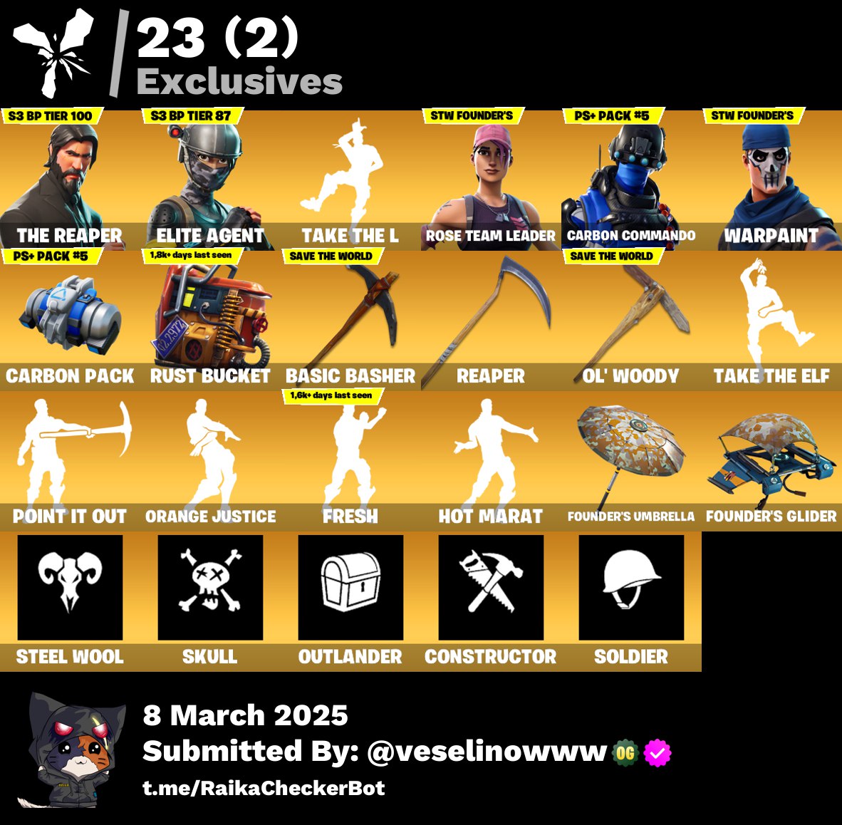 Account 66 skins | OG STW | The Reaper | Take The L | 1370 VB