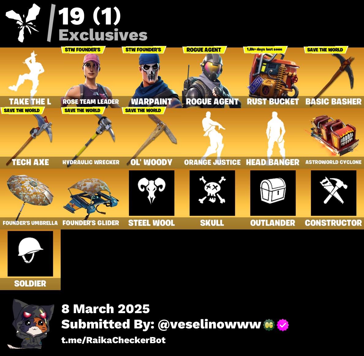 Account 80 skins | OG STW | Take The L