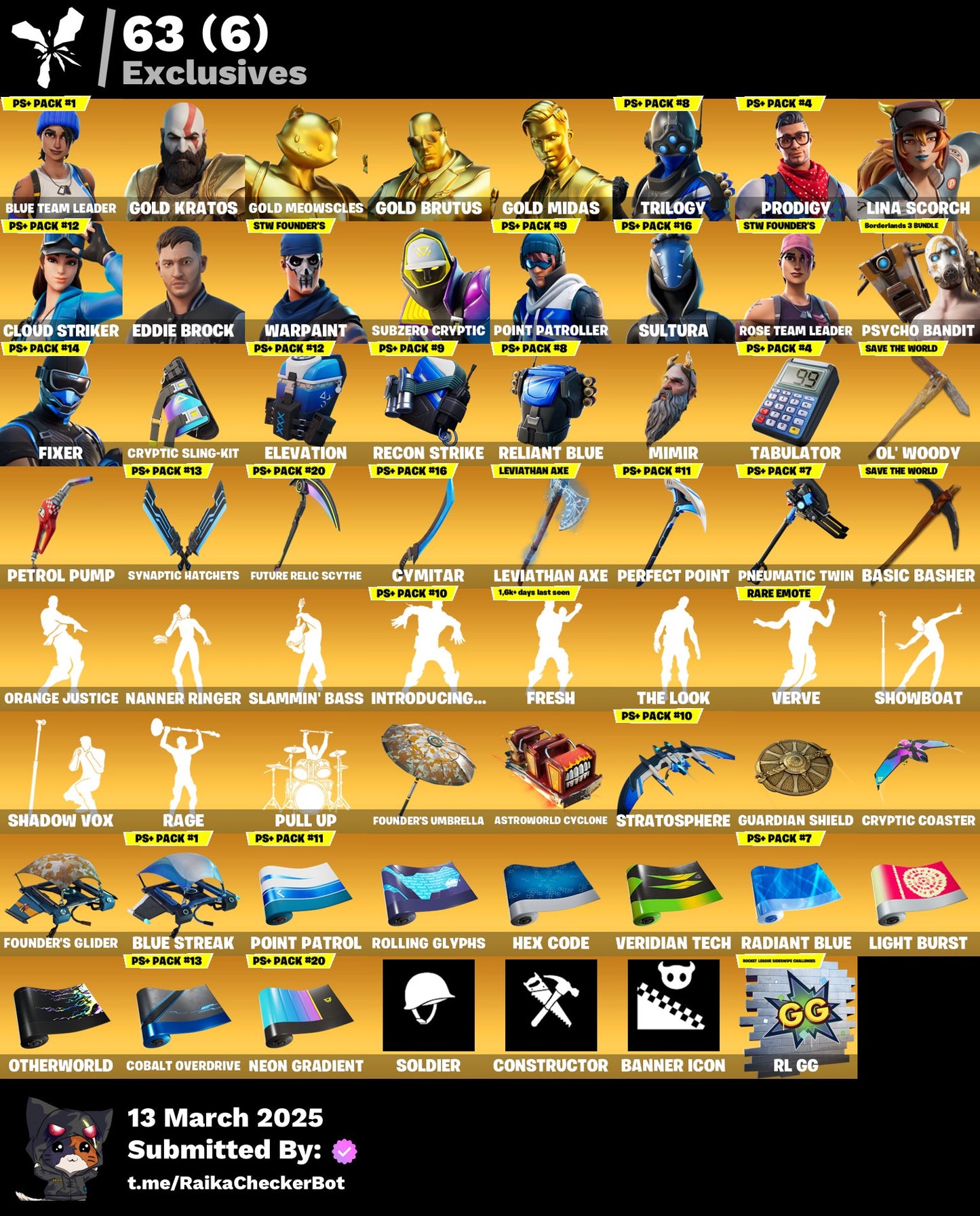 Account [PC/PSN/XBOX] 293 skins | OG STW | Psycho | Gold Kratos | PSN skins