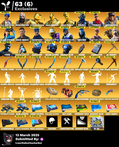 Account [PC/PSN/XBOX] 293 skins | OG STW | Psycho | Gold Kratos | PSN skins