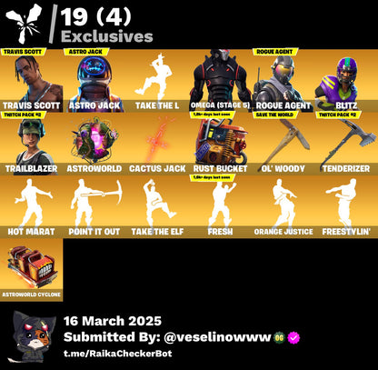 Account [PC/PSN/XBOX] 53 skins | Travis Scott | Astro Jack | Take The L