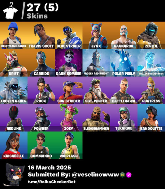 Account [PC/PSN/XBOX] 27 skins | Travis Scott | Take The L | PSN skins