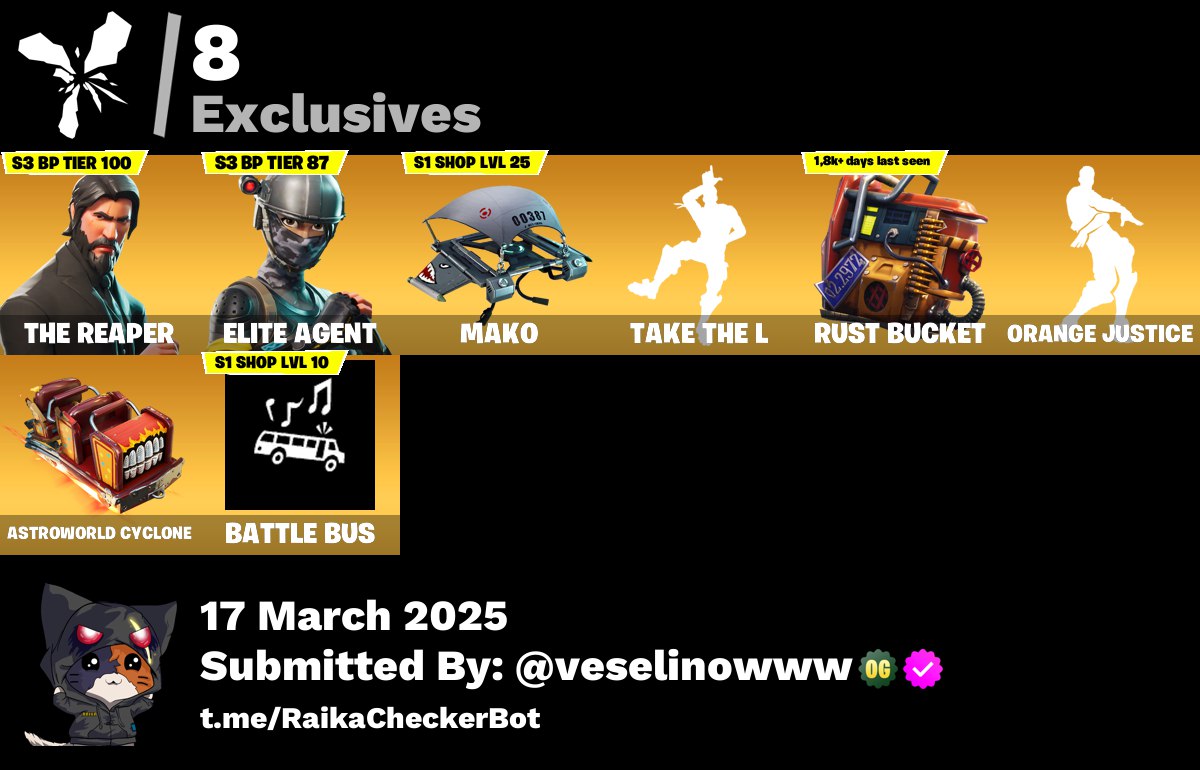 Account [PC/PSN/XBOX] 17 skins | The Reaper | Take The L | Mako