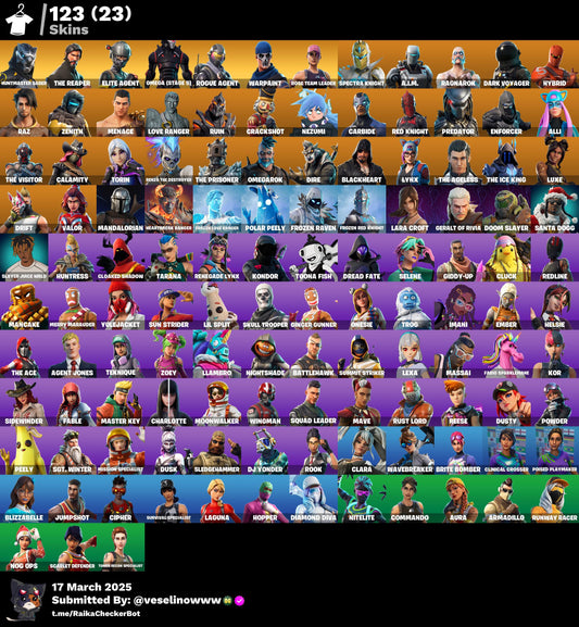 Account [PC/PSN/XBOX] 123 skins | OG STW | Huntmaster Saber | Leviathan | Omega (stage 5) | The Reaper | Take The L | Leviathan axe