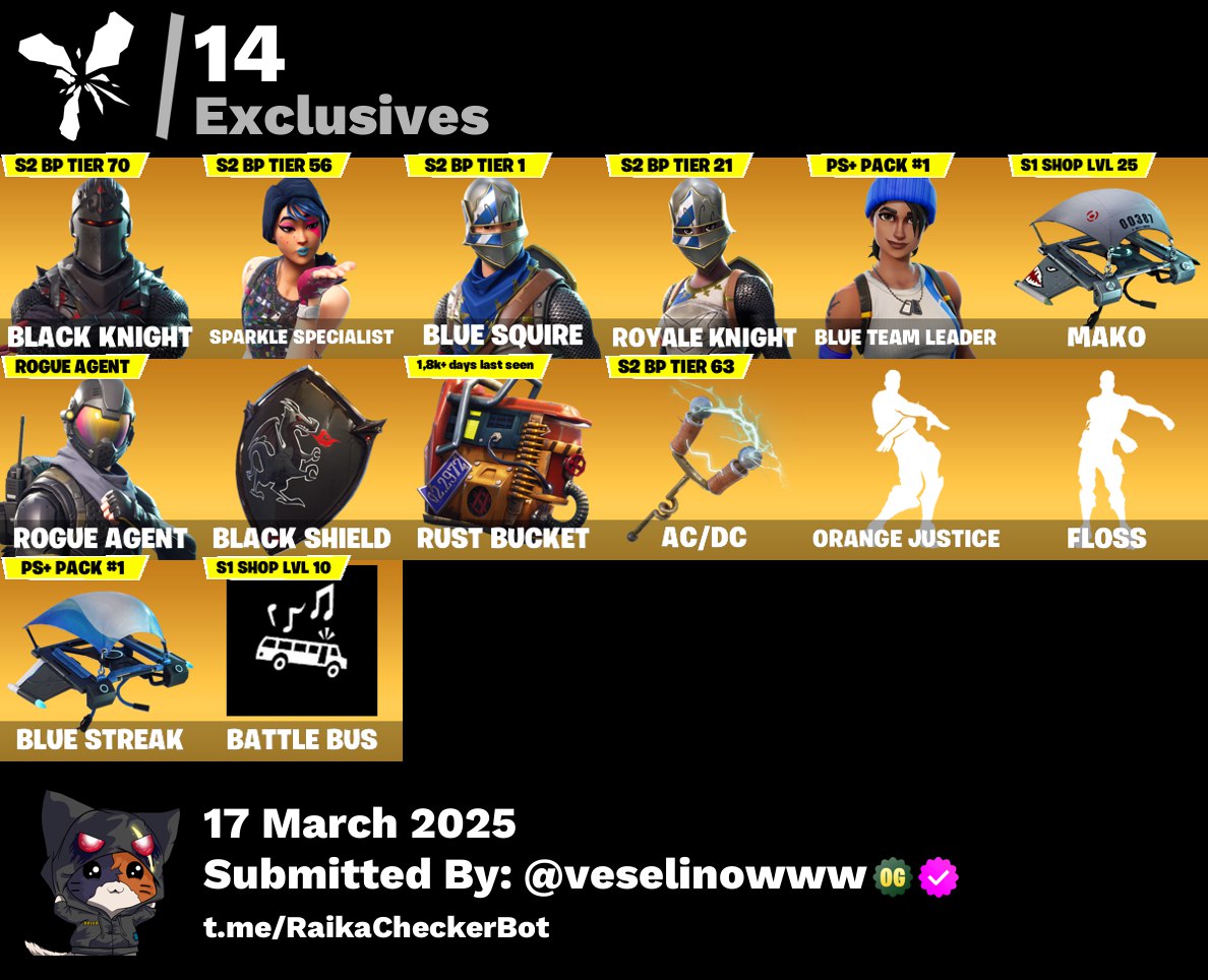 Account [PC/PSN/XBOX] 17 skins | Black Knight | Floss