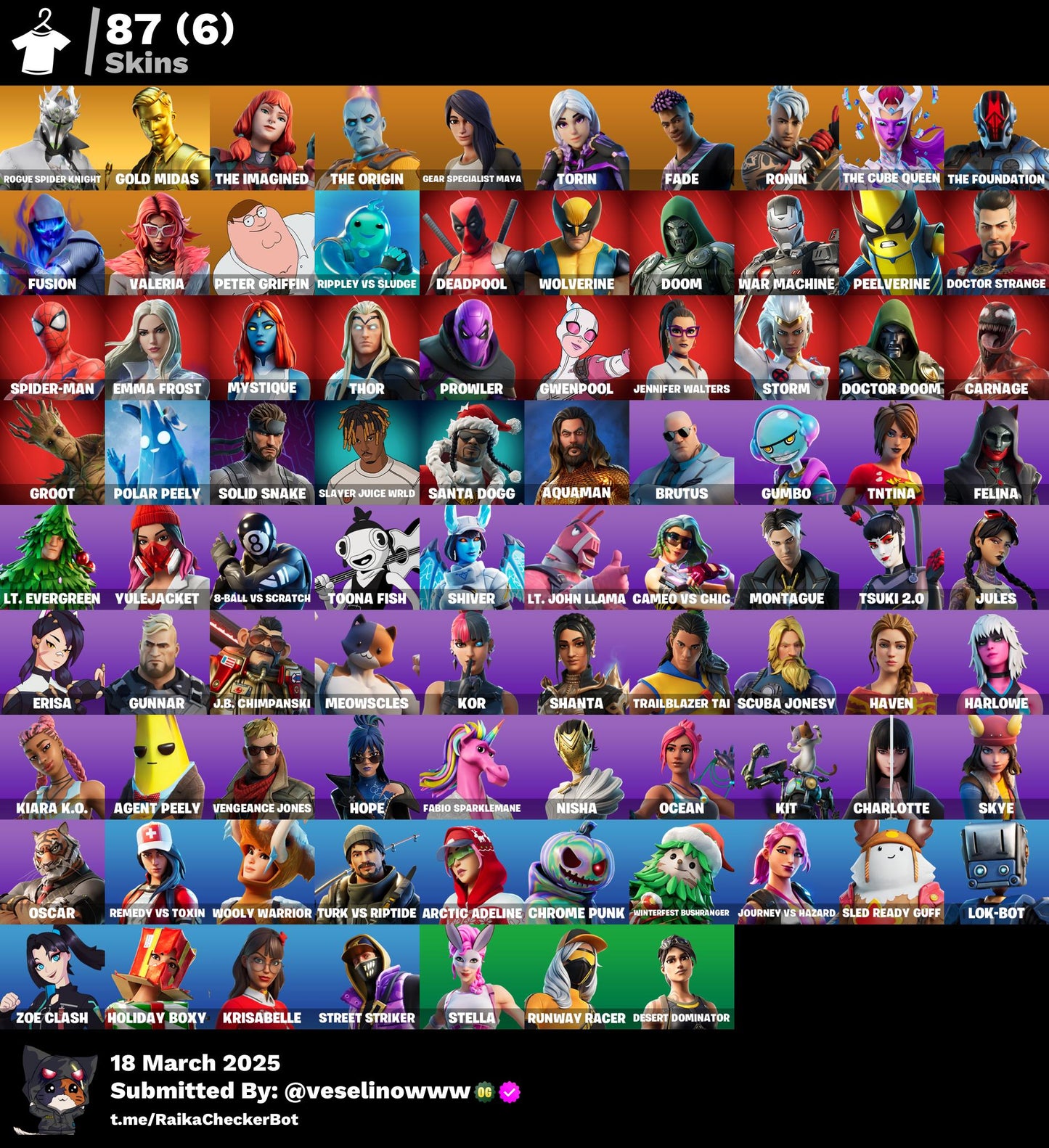 Account [PC/PSN/XBOX] 87 skins | Rogue Spider Knight | Gold Midas