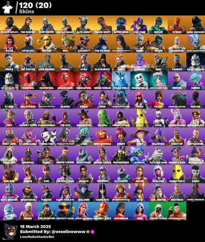 Account [PC/XBOX] 120 skins | Stealth Reflex | The Reaper | s2 skins | Travis Scott | Astro Jack | Take The L