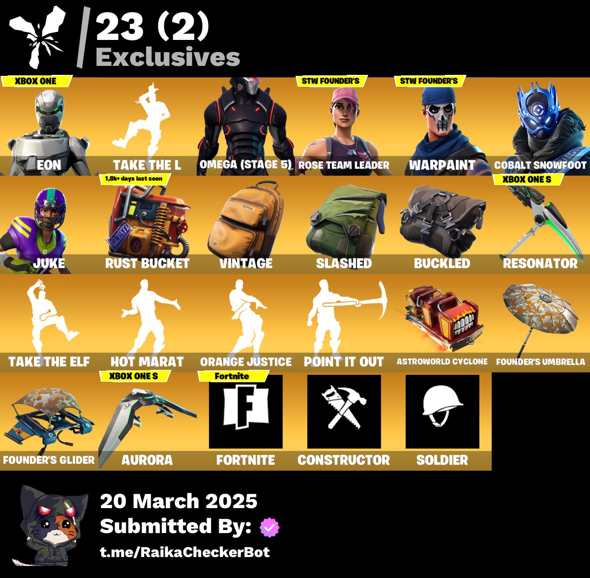 Account [PC/PSN/XBOX] 70 skins | OG STW | Eon | Take The L | Omega (stage 5) |  100 VB