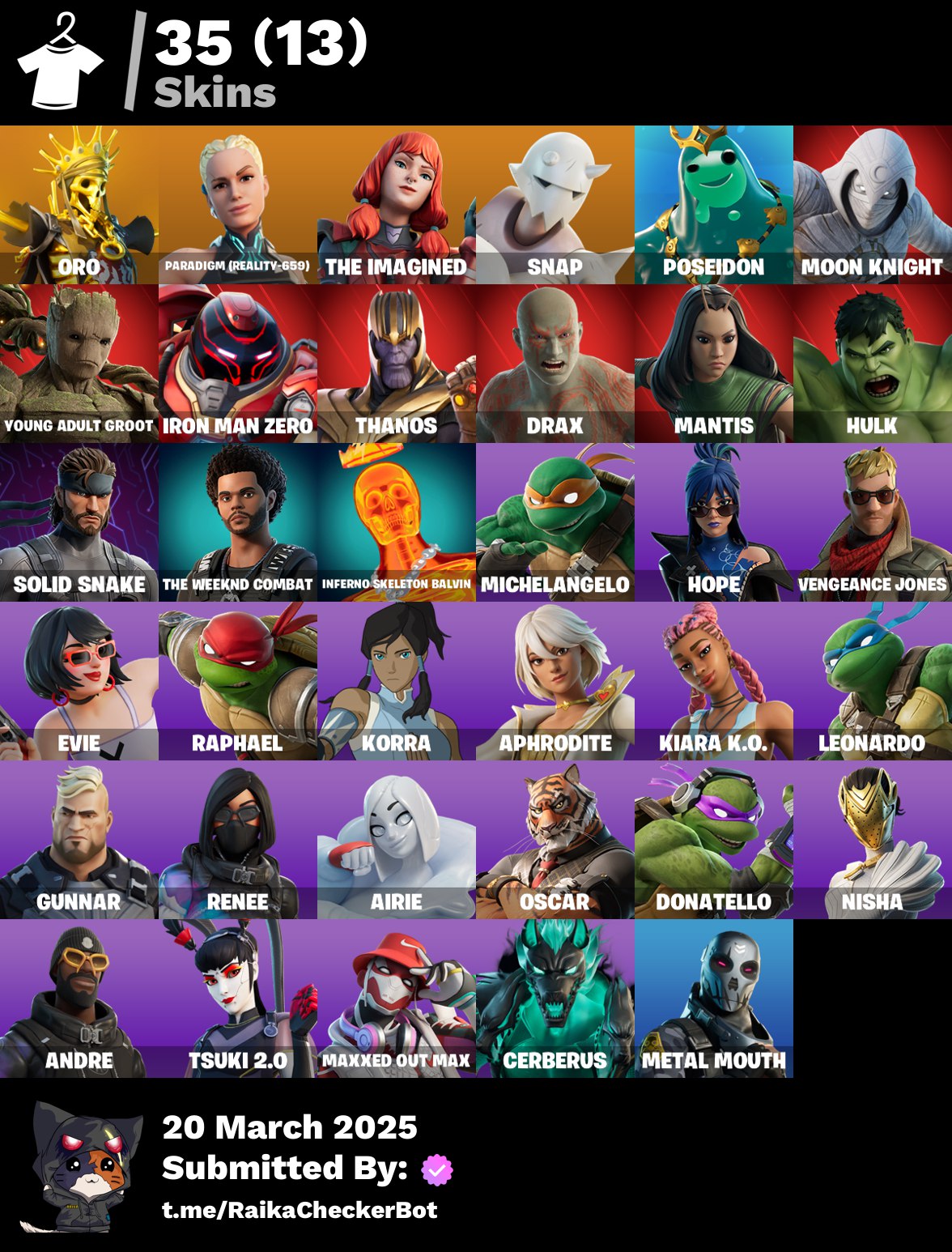 Account [PC/PSN/XBOX] 35 skins | Oro | Paradigm (Reality-659) |  500 VB