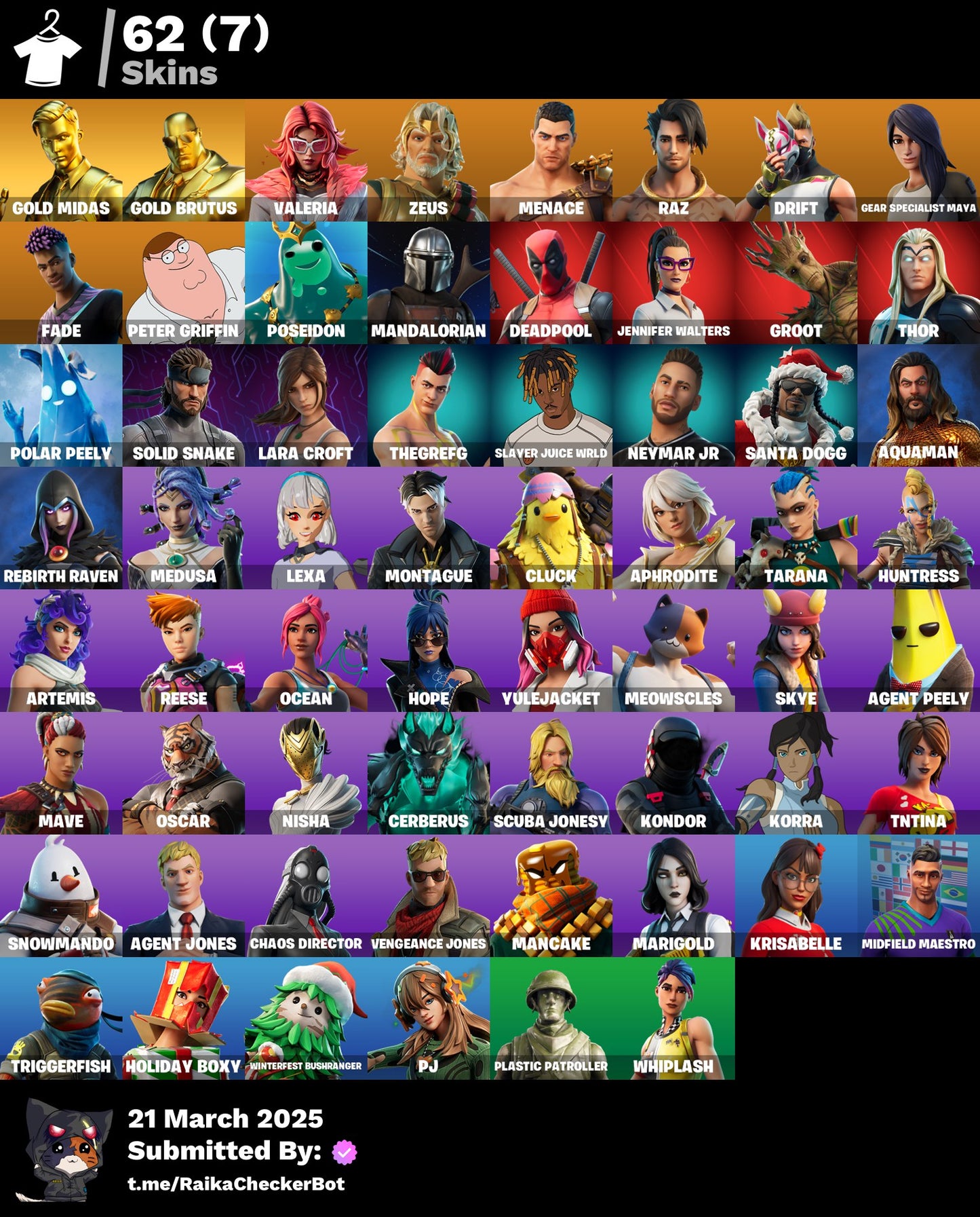 Account [PCPSN/XBOX] 62 skins | Gold Midas | Gold Brutus | Valeria | 1400 VB