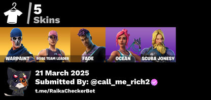 Account [PC/PSN/XBX] 5 skins | OG STW | Fade | Ocean | Scuba Jonesy | Pursuit | 1100 VB