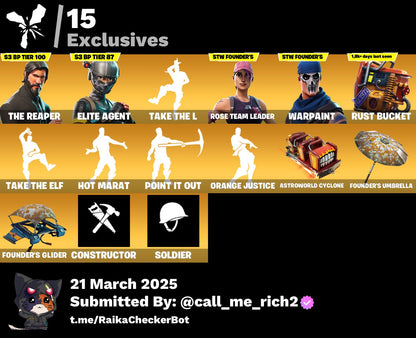 Account [PC/PSN/XBX] 49 skins | OG STW | The Reaper | Elite Agent | Take The L | The Prisoner | 650 VB
