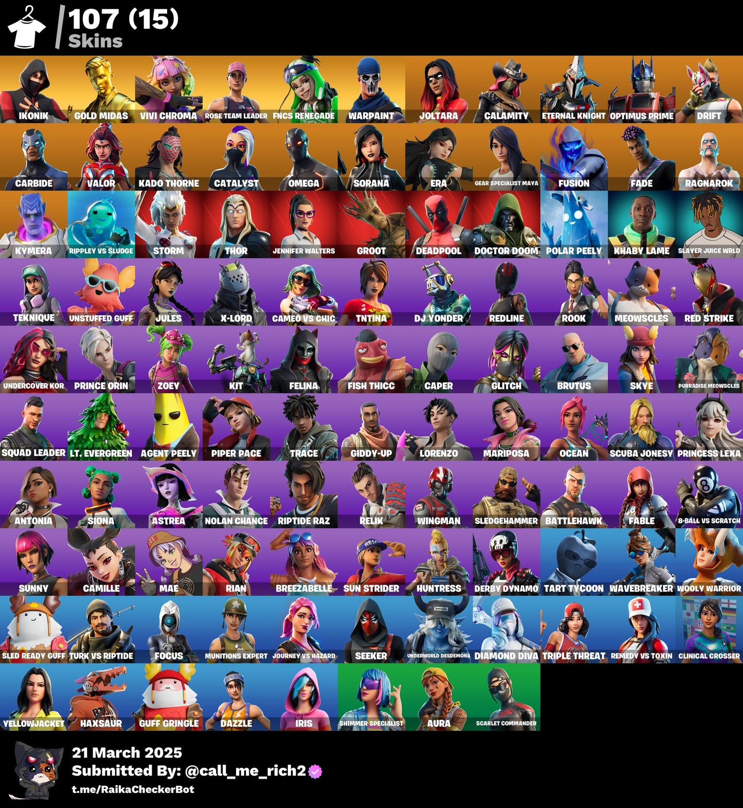 Account [PC/PSN/XBX] 107 skins | OG STW | IKONIK | Merry Mint Axe 550 VB