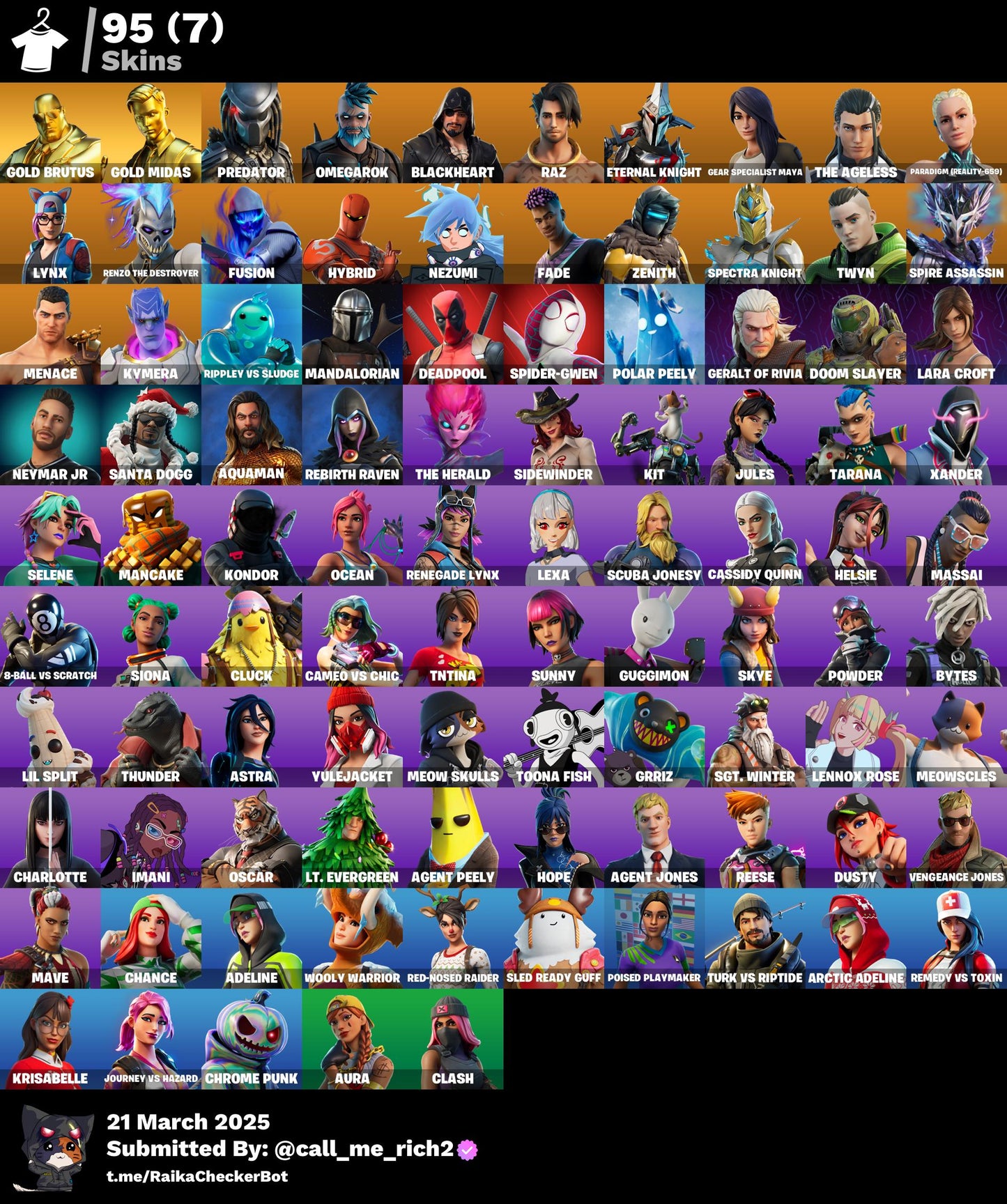 Account [PC/PSN/XBX] 95 skins | Gold Brutus | Gold Midas 0 VB
