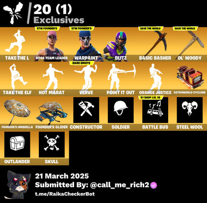 Account [PC/PSN/XBX] 64 skins | OG STW (Deluxe) | Take The L 300 VB