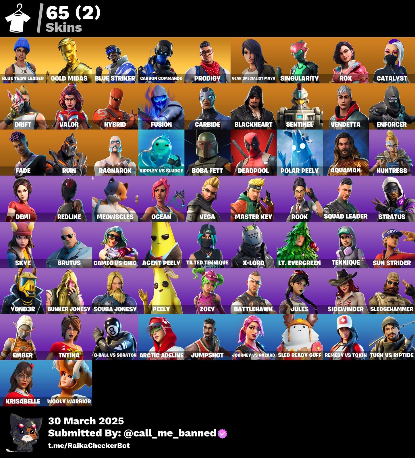 Account [PC/PSN/XBX] 65 skins | Blue Team Leader | Gold Midas | Blue Striker 1200 VB