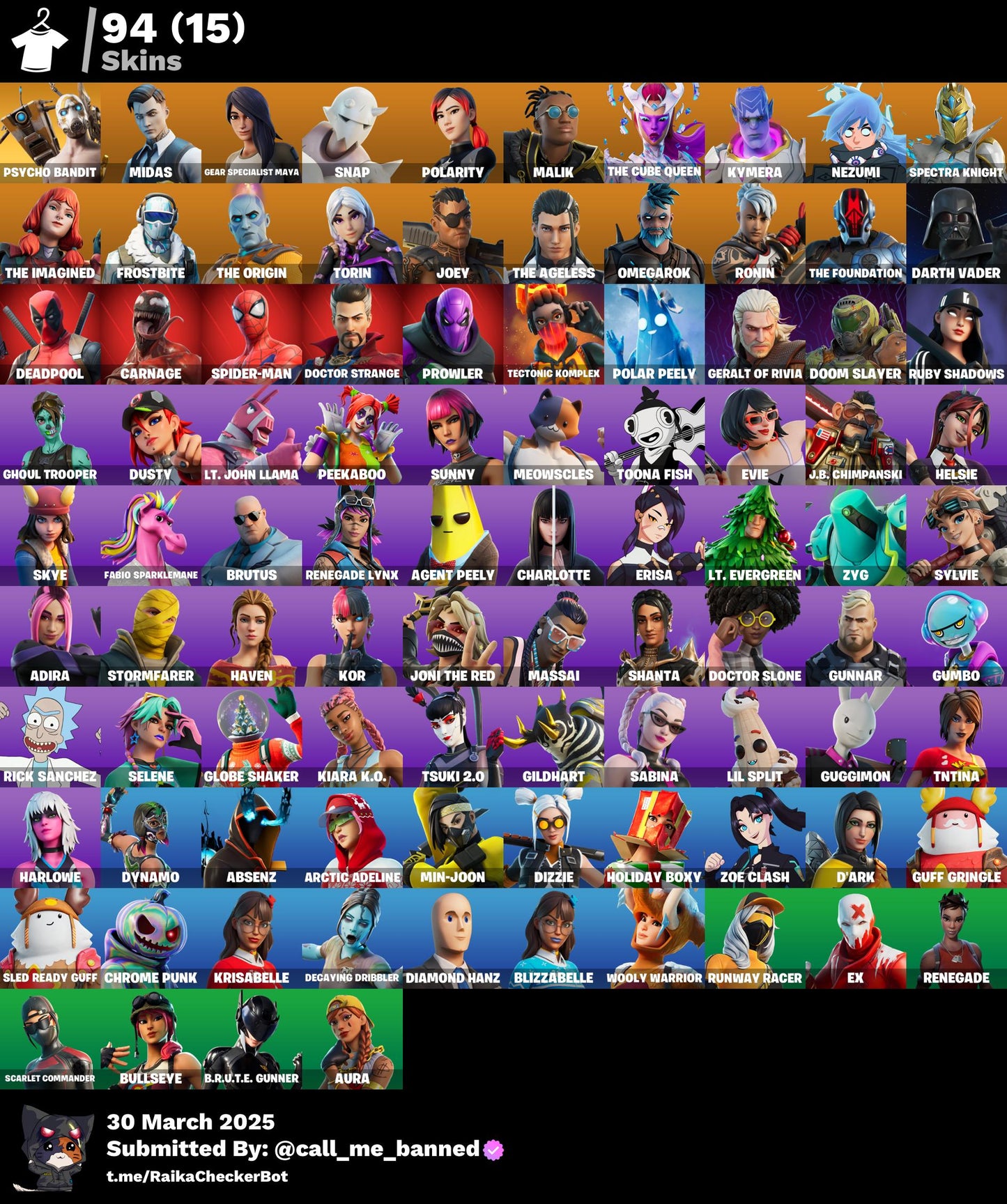 Account [PC/PSN/] 94 skins | Psycho Bandit | Midas | Gear Specialist Maya 200 VB