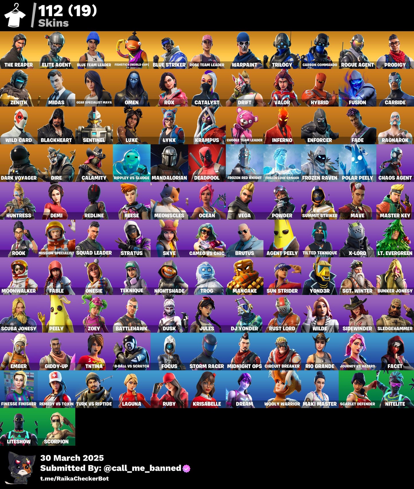 Account [PC/PSN/XBX] 112 skins | OG STW | The Reaper | Elite Agent | Blue Team Leader | Take The L | Fishstick (World Cup) | Blue Striker 200 VB