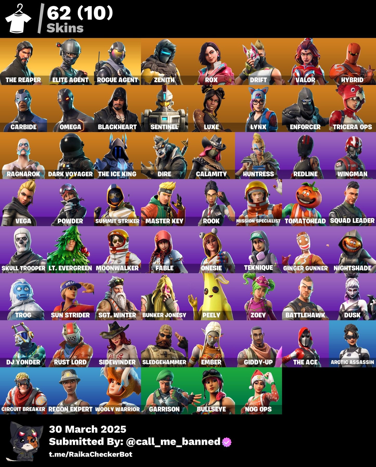 Account [PC/PSN/XBX] 62 skins | The Reaper | Elite Agent | Take The L | Rogue Agent 600 VB