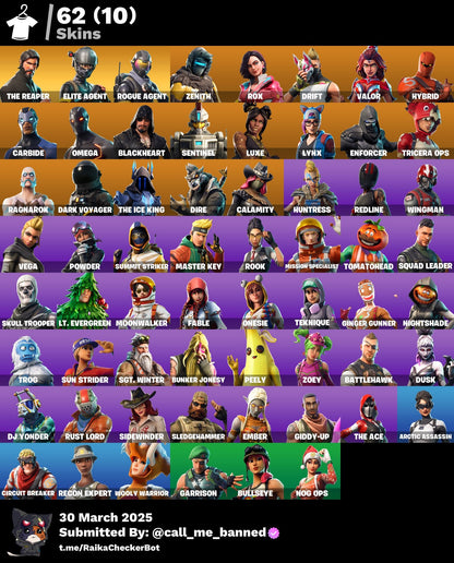 Account [PC/PSN/XBX] 62 skins | The Reaper | Elite Agent | Take The L | Rogue Agent 600 VB