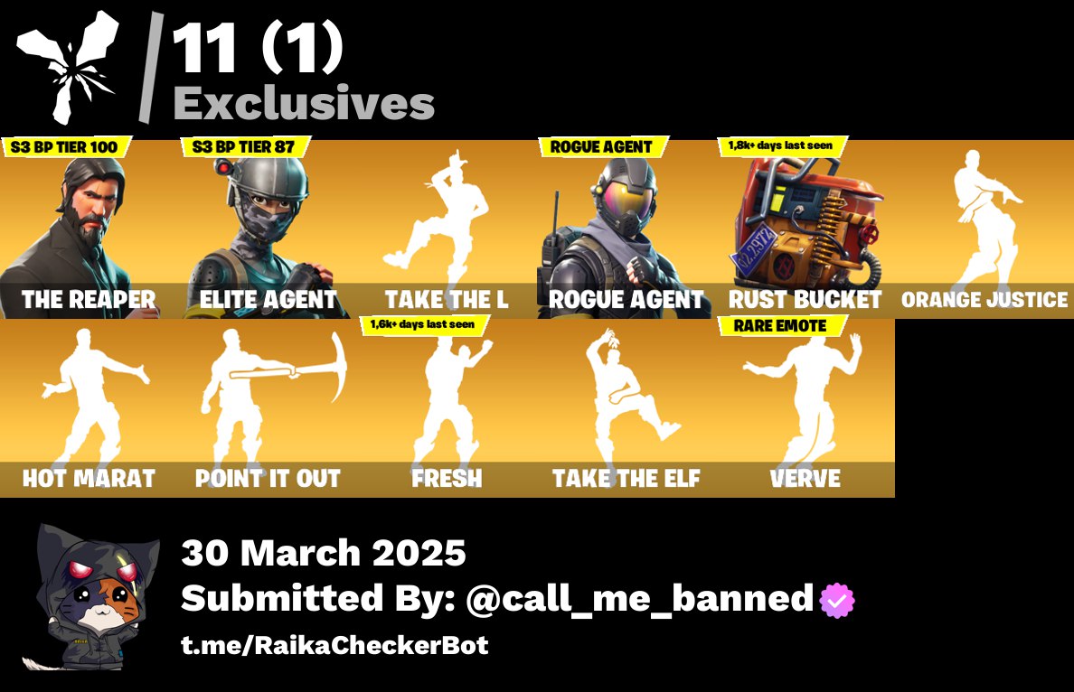 Account [PC/PSN/XBX] 62 skins | The Reaper | Elite Agent | Take The L | Rogue Agent 600 VB