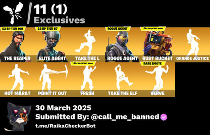 Account [PC/PSN/XBX] 62 skins | The Reaper | Elite Agent | Take The L | Rogue Agent 600 VB