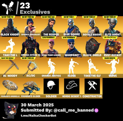 Account [PC/PSN/XBX] 54 skins | OG STW | Black Knight | The Reaper | Take The L | Omega (stage 5) | 330 VB