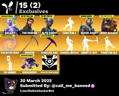 Account [PC/PSN/XBX] 71 skins | Galaxy | The Reaper | Elite Agent | Take The L | Rogue Agent 350 VB